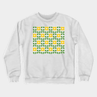 Yellow flower pattern greek tile Crewneck Sweatshirt
